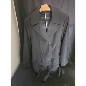 FLEET STREET Polyester/cotton Car Jacket Coat Womens size M Black With Belt